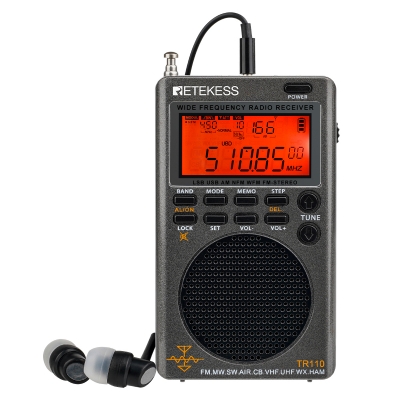Полнодиапазонный цифровой мини радиоприемник Retekess TR110-5