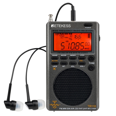 Полнодиапазонный цифровой мини радиоприемник Retekess TR110-17