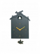 Часы настенные с кукушкой и маятником Clocker KuKuOne, деревянные, черные