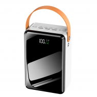 Внешний аккумулятор Power Bank 80000 mAh black glass (USB, Lighting, Type C)